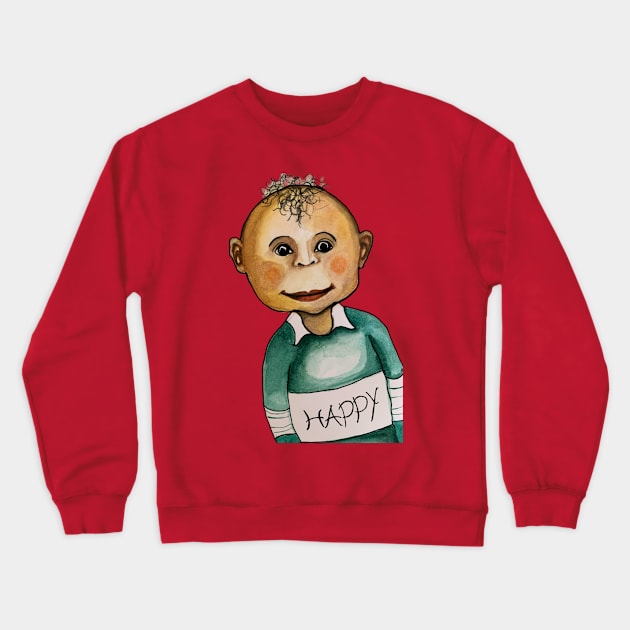 Happy boy Crewneck Sweatshirt by The artist of light in the darkness 